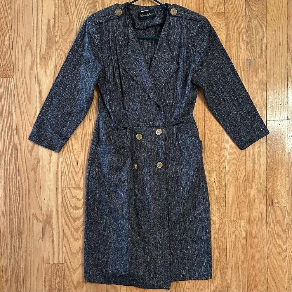Vintage Positive Influence Unlined Tweed Long Coat or Suit Dress Work Casual S